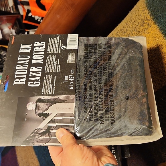 Black Gauze Drape ☆ Halloween Decor ☆ Creepy Scary Black Drape ☆ New in pkg - Picture 9 of 10
